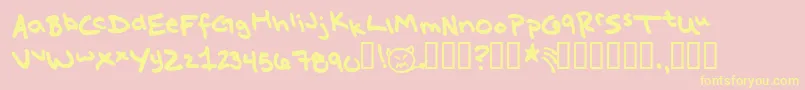 MissKatie Font – Yellow Fonts on Pink Background