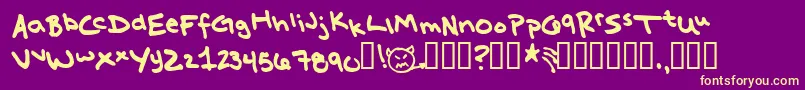 MissKatie Font – Yellow Fonts on Purple Background