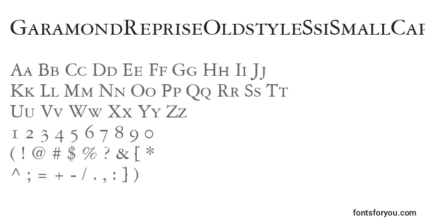 A fonte GaramondRepriseOldstyleSsiSmallCaps – alfabeto, números, caracteres especiais