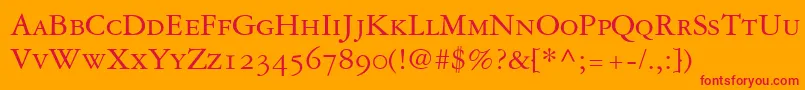 fuente GaramondRepriseOldstyleSsiSmallCaps – Fuentes Rojas Sobre Fondo Naranja