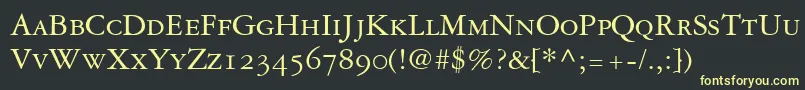 Czcionka GaramondRepriseOldstyleSsiSmallCaps – żółte czcionki na czarnym tle