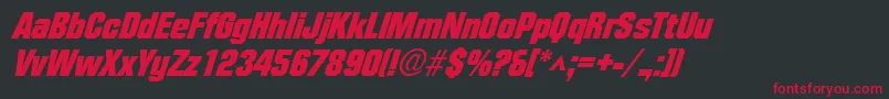 FacetblackXitalicRegular Font – Red Fonts on Black Background