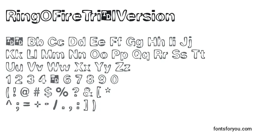 Schriftart RingOFireTrialVersion – Alphabet, Zahlen, spezielle Symbole
