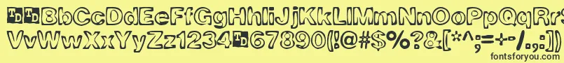 RingOFireTrialVersion Font – Black Fonts on Yellow Background