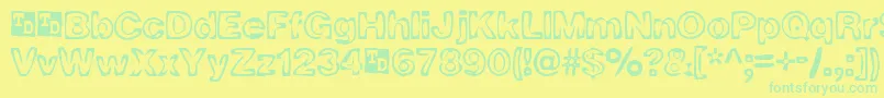 RingOFireTrialVersion Font – Green Fonts on Yellow Background