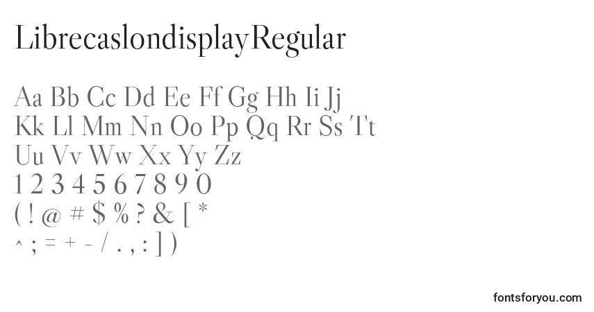Schriftart LibrecaslondisplayRegular (72287) – Alphabet, Zahlen, spezielle Symbole