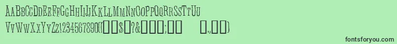 フォントAnhedonia – 緑の背景に黒い文字
