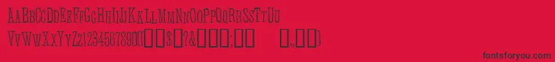 Anhedonia-fontti – mustat fontit punaisella taustalla