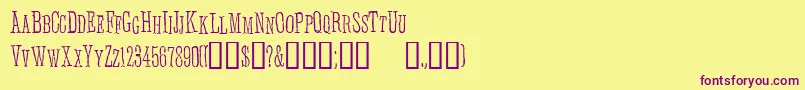 Anhedonia Font – Purple Fonts on Yellow Background