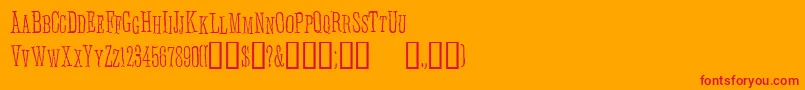 Anhedonia-fontti – punaiset fontit oranssilla taustalla