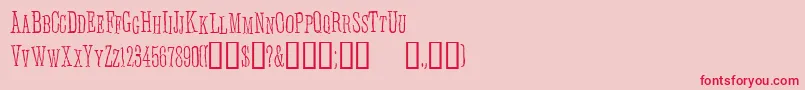 Anhedonia-Schriftart – Rote Schriften auf rosa Hintergrund