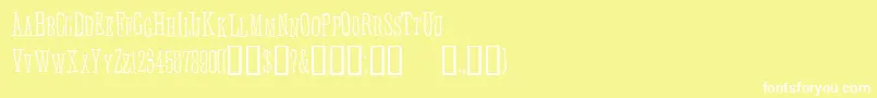 Anhedonia Font – White Fonts on Yellow Background