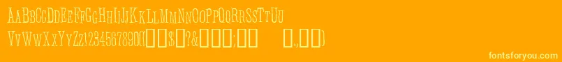 フォントAnhedonia – オレンジの背景に黄色の文字