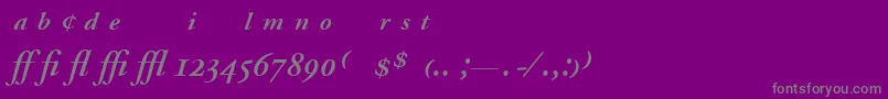 AdobeGaramondSemiboldItalicExpert-fontti – harmaat kirjasimet violetilla taustalla