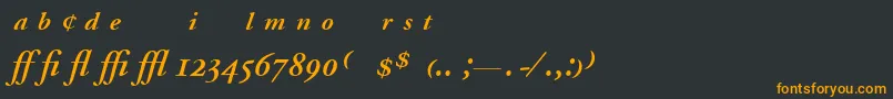 AdobeGaramondSemiboldItalicExpert Font – Orange Fonts on Black Background