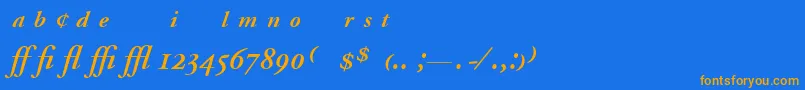 AdobeGaramondSemiboldItalicExpert Font – Orange Fonts on Blue Background