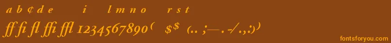 AdobeGaramondSemiboldItalicExpert Font – Orange Fonts on Brown Background