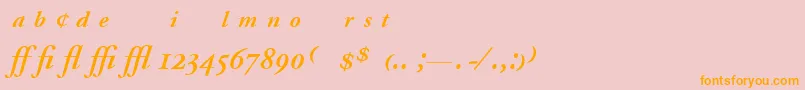 AdobeGaramondSemiboldItalicExpert Font – Orange Fonts on Pink Background