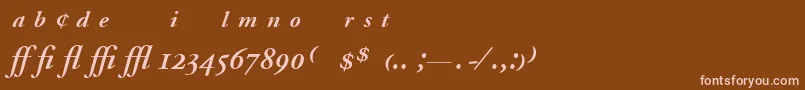 AdobeGaramondSemiboldItalicExpert Font – Pink Fonts on Brown Background