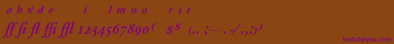 fuente AdobeGaramondSemiboldItalicExpert – Fuentes Moradas Sobre Fondo Marrón