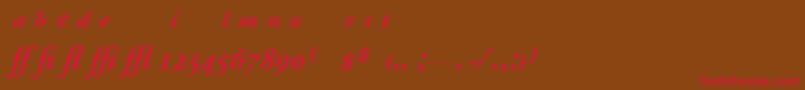 AdobeGaramondSemiboldItalicExpert Font – Red Fonts on Brown Background
