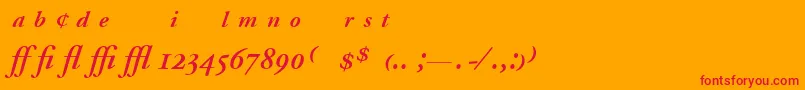 fuente AdobeGaramondSemiboldItalicExpert – Fuentes Rojas Sobre Fondo Naranja