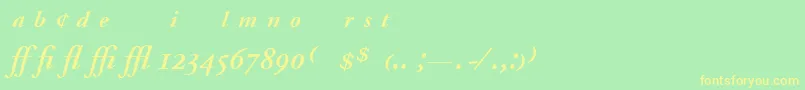 AdobeGaramondSemiboldItalicExpert Font – Yellow Fonts on Green Background