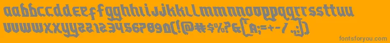 Fonte Empirecrownleft – fontes cinzas em um fundo laranja
