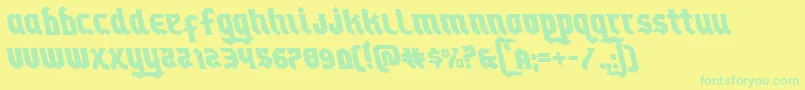 Empirecrownleft Font – Green Fonts on Yellow Background