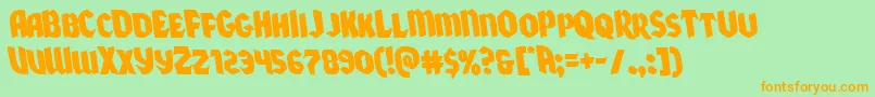 Xmasxpressleft Font – Orange Fonts on Green Background