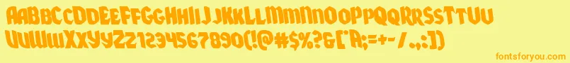 Xmasxpressleft-Schriftart – Orangefarbene Schriften auf gelbem Hintergrund