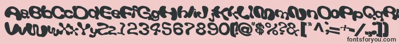 Giveandtake18Bold-fontti – mustat fontit vaaleanpunaisella taustalla