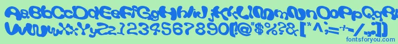 フォントGiveandtake18Bold – 青い文字は緑の背景です。