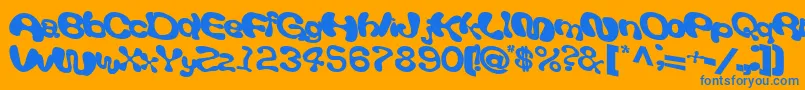 Шрифт Giveandtake18Bold – синие шрифты на оранжевом фоне