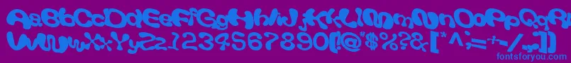 Шрифт Giveandtake18Bold – синие шрифты на фиолетовом фоне