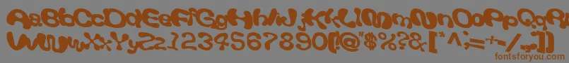 Шрифт Giveandtake18Bold – коричневые шрифты на сером фоне