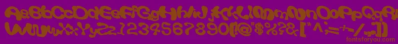 フォントGiveandtake18Bold – 紫色の背景に茶色のフォント