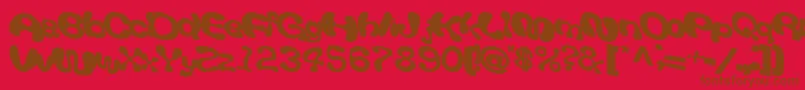 Giveandtake18Bold-Schriftart – Braune Schriften auf rotem Hintergrund