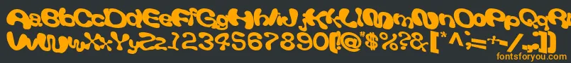 フォントGiveandtake18Bold – 黒い背景にオレンジの文字