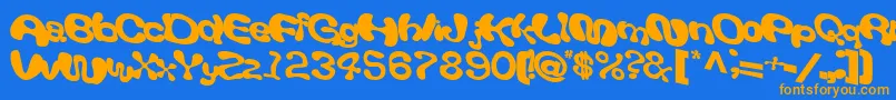 Шрифт Giveandtake18Bold – оранжевые шрифты на синем фоне