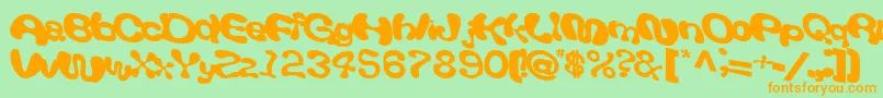 Giveandtake18Bold Font – Orange Fonts on Green Background