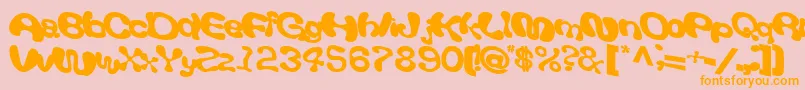 Giveandtake18Bold-Schriftart – Orangefarbene Schriften auf rosa Hintergrund