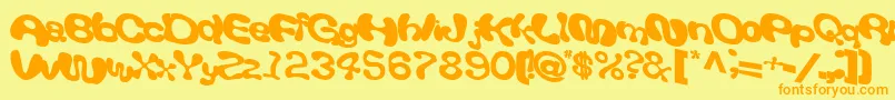 Шрифт Giveandtake18Bold – оранжевые шрифты на жёлтом фоне