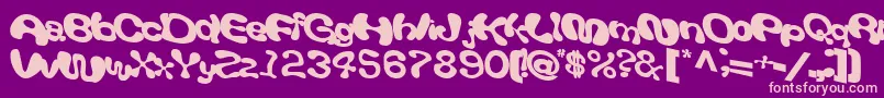 Giveandtake18Bold-fontti – vaaleanpunaiset fontit violetilla taustalla