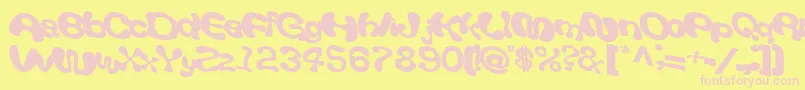 Giveandtake18Bold-fontti – vaaleanpunaiset fontit keltaisella taustalla