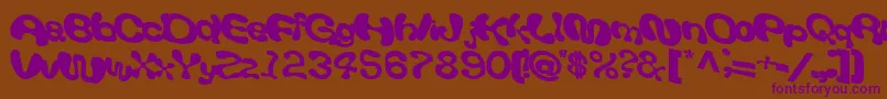 フォントGiveandtake18Bold – 紫色のフォント、茶色の背景