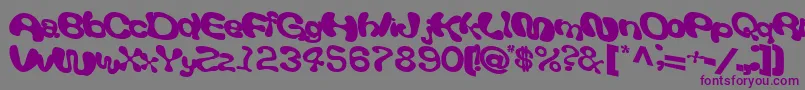 フォントGiveandtake18Bold – 紫色のフォント、灰色の背景