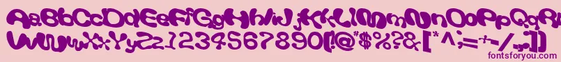 Шрифт Giveandtake18Bold – фиолетовые шрифты на розовом фоне