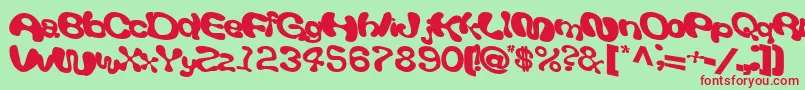 Giveandtake18Bold Font – Red Fonts on Green Background
