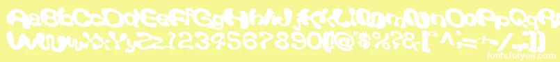 Шрифт Giveandtake18Bold – белые шрифты на жёлтом фоне